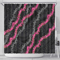 Guam Bougainvillea Lei Shower Curtain Chamorro Tribal Pattern