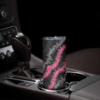 Guam Bougainvillea Lei Skinny Tumbler Chamorro Tribal Pattern