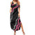 Guam Bougainvillea Lei Summer Maxi Dress Chamorro Tribal Pattern