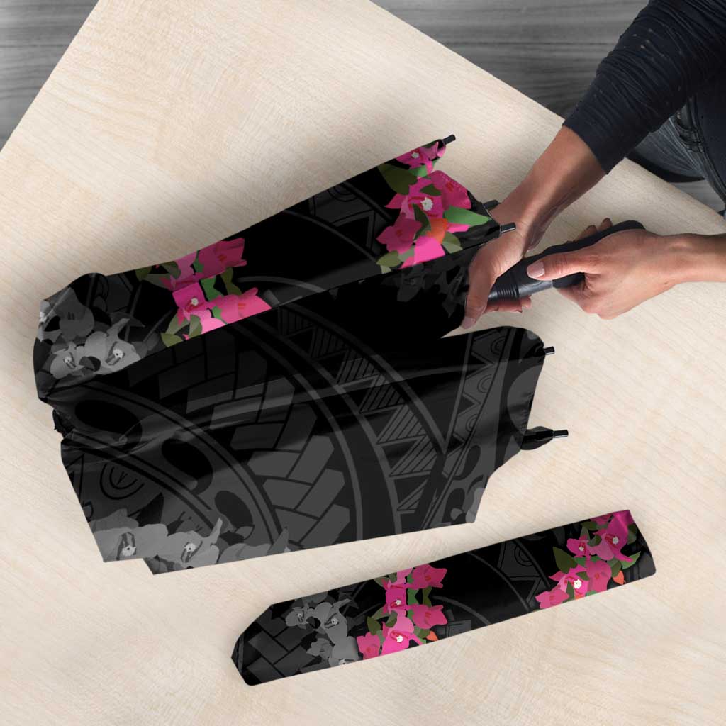 Guam Bougainvillea Lei Umbrella Chamorro Tribal Pattern - Polynesian Pride