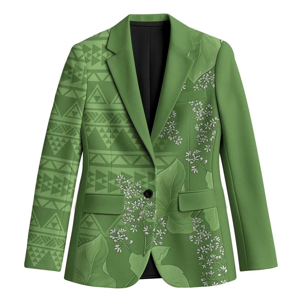 Hawaii Molokai Island Kukui Nut Flowers Blazer Tribal Kakau Pattern - Polynesian Pride
