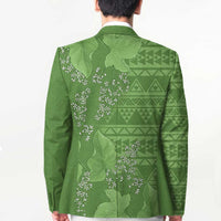 Hawaii Molokai Island Kukui Nut Flowers Blazer Tribal Kakau Pattern - Polynesian Pride