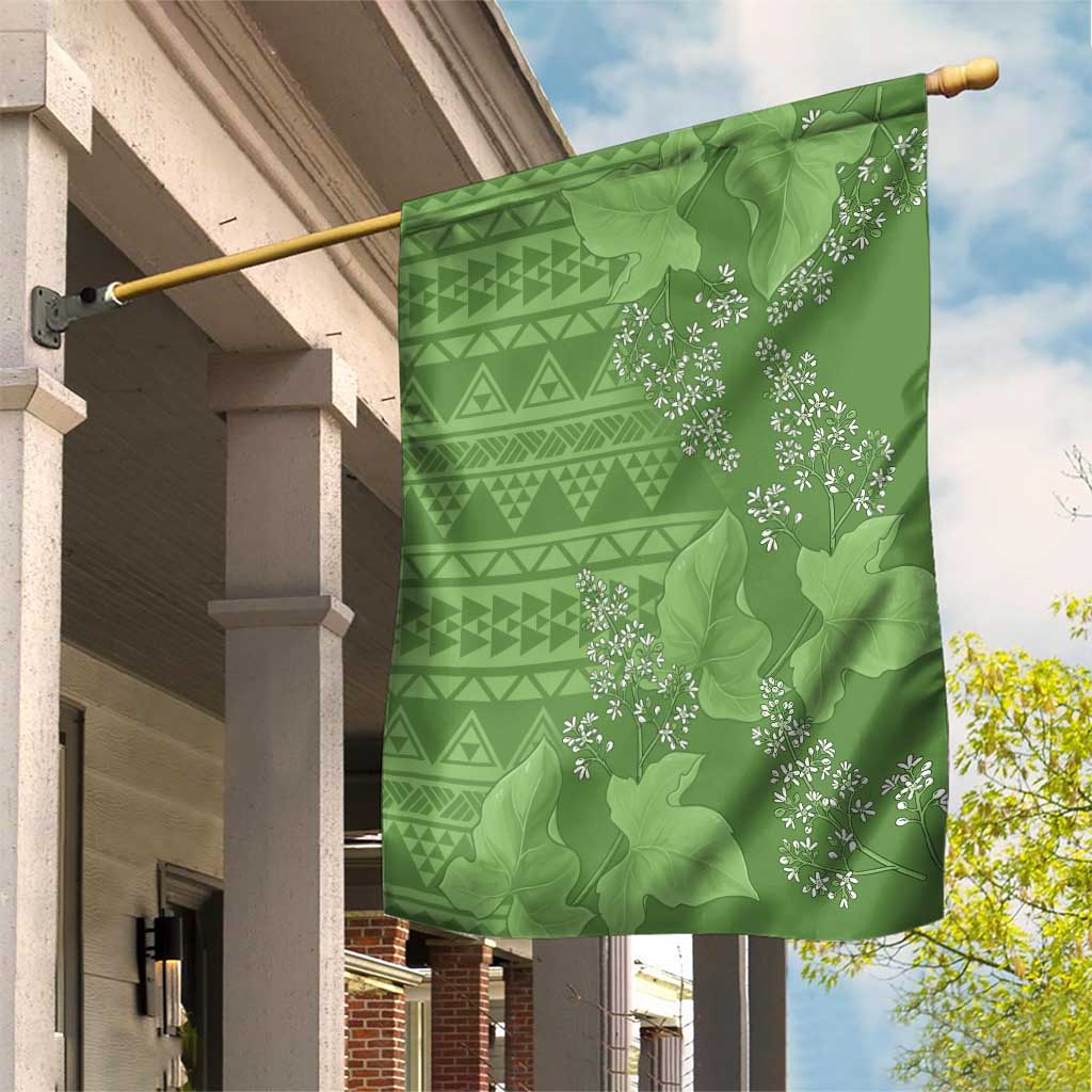 Hawaii Molokai Island Kukui Nut Flowers Garden Flag Tribal Kakau Pattern