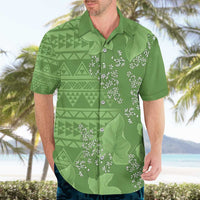 Hawaii Molokai Island Kukui Nut Flowers Hawaiian Shirt Tribal Kakau Pattern