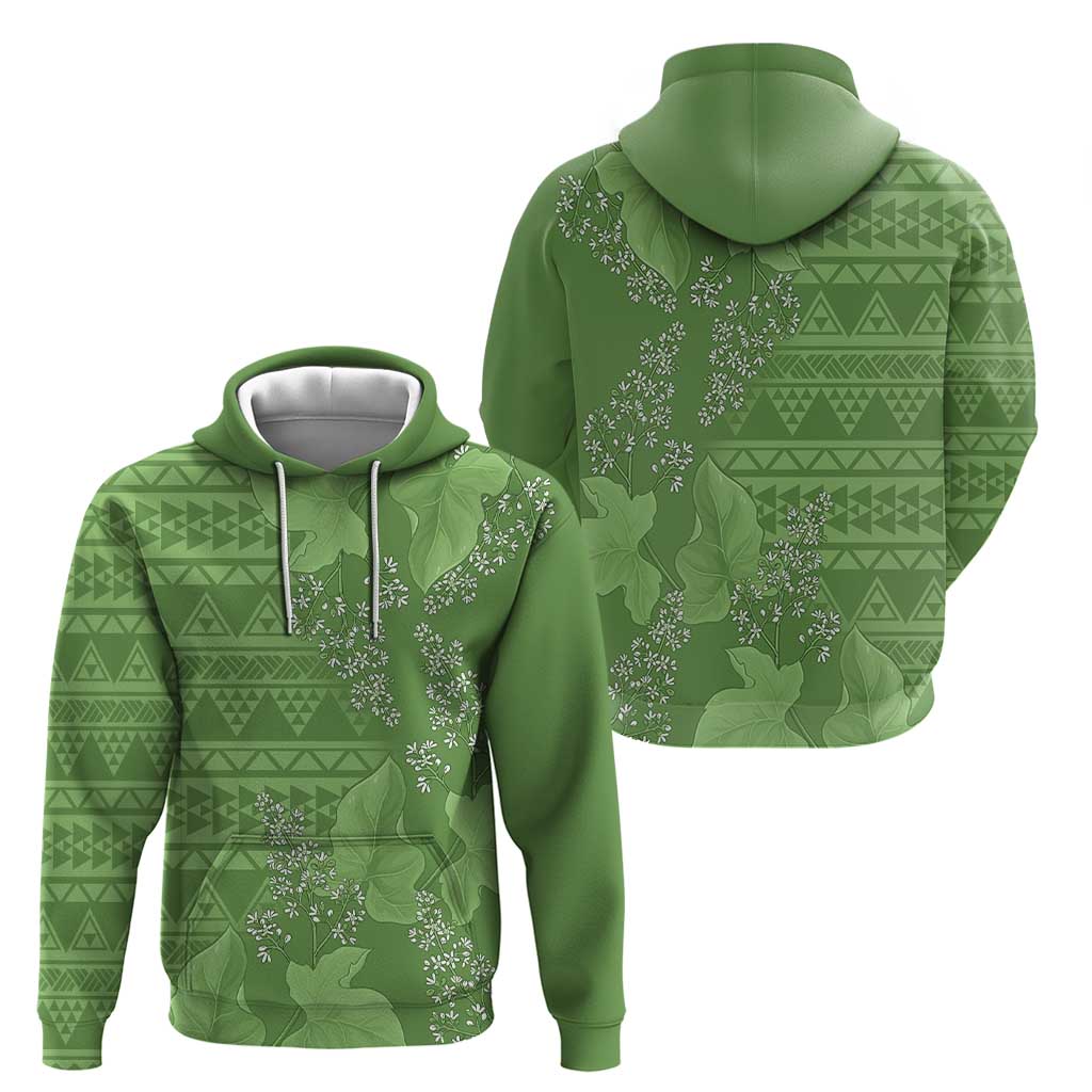 Hawaii Molokai Island Kukui Nut Flowers Hoodie Tribal Kakau Pattern