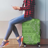 Hawaii Molokai Island Kukui Nut Flowers Luggage Cover Tribal Kakau Pattern