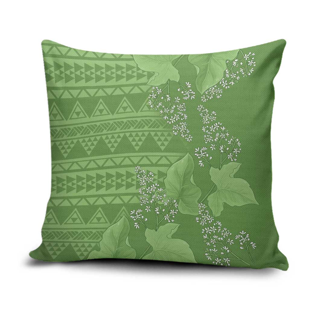 Hawaii Molokai Island Kukui Nut Flowers Pillow Cover Tribal Kakau Pattern - Polynesian Pride