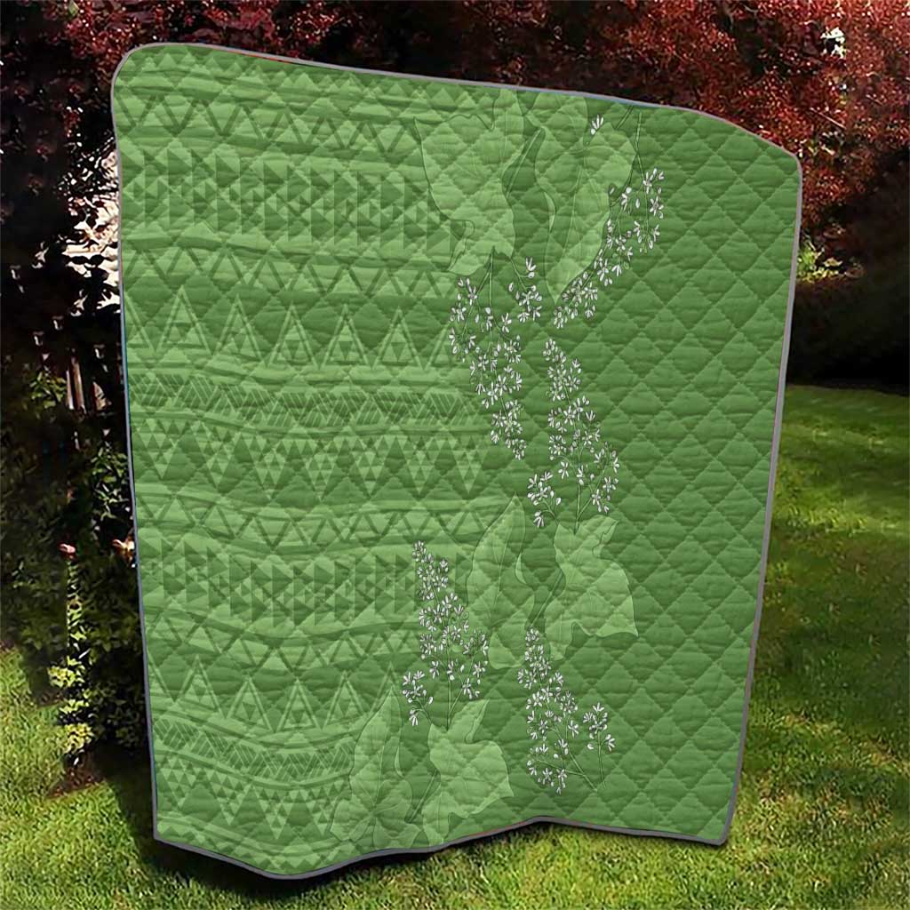 Hawaii Molokai Island Kukui Nut Flowers Quilt Tribal Kakau Pattern