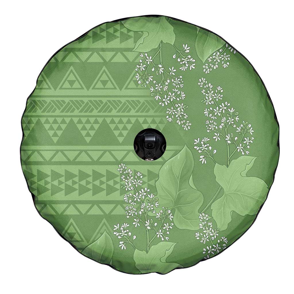 Hawaii Molokai Island Kukui Nut Flowers Spare Tire Cover Tribal Kakau Pattern