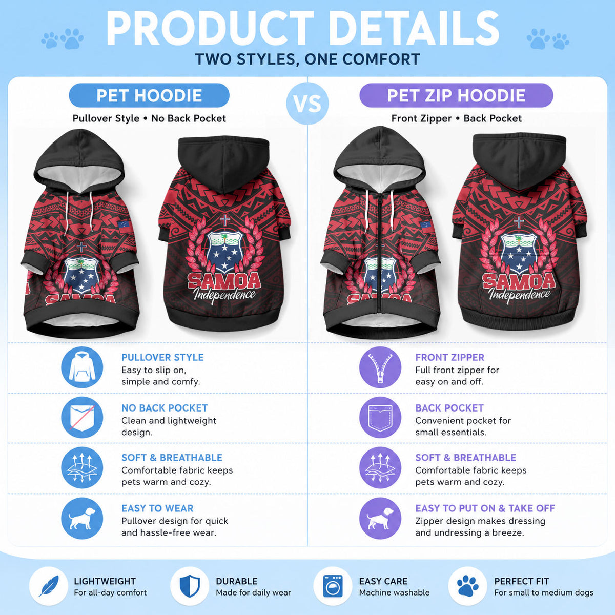 Samoa Independence Day Pet Hoodie Ulafa Polynesian Unique Red No1 LT9 - Polynesian Pride