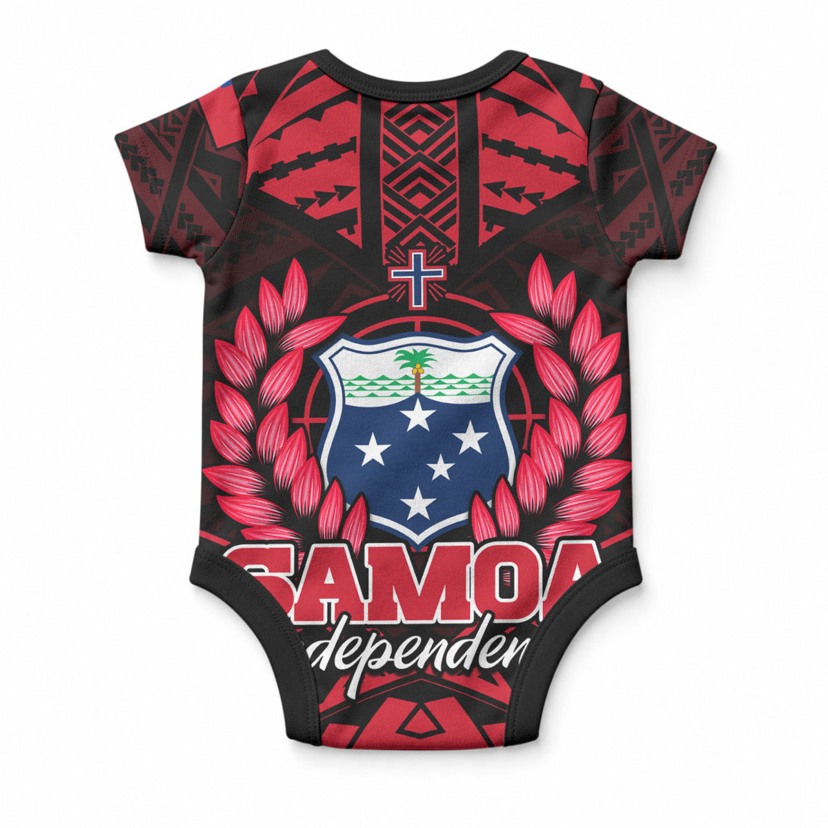 Samoa Independence Day Baby Onesie Ulafa Polynesian Unique Red No3 LT9 - Polynesian Pride