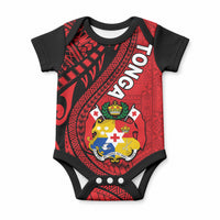 Polynesian Tonga Baby Onesie Tribal Pattern Unique Version LT9 Red - Polynesian Pride