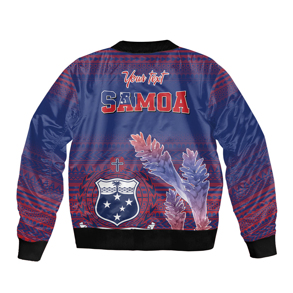 Custom Samoa 1962 Independence Day Custom Bomber Jacket Manuia le Aso Tuto'atasi Ula Nifo Blue Art