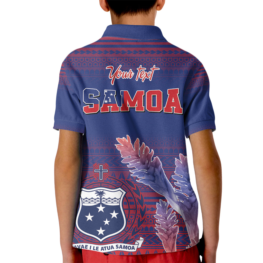 Custom Samoa 1962 Independence Day Custom Kid Polo Shirt Manuia le Aso Tuto'atasi Ula Nifo Blue Art