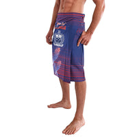 Custom Samoa 1962 Independence Day Custom Lavalava Manuia le Aso Tuto'atasi Ula Nifo Blue Art