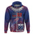 Custom Samoa 1962 Independence Day Custom Zip Hoodie Manuia le Aso Tuto'atasi Ula Nifo Blue Art