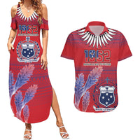 Custom Samoa 1962 Independence Day Custom Couples Matching Summer Maxi Dress and Hawaiian Shirt Manuia le Aso Tuto'atasi Ula Nifo Red Art