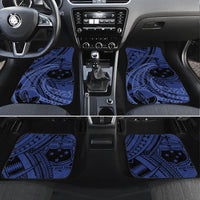 Custom Samoa 62nd Manuia le Aso Tuto'atasi Car Mats Samoan Tatau Blue Art