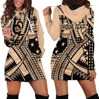 Custom Samoa Manuia le 62 Tausaga O le Tuto’atasi Hoodie Dress Samoan Tatau Beige Art