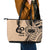 Custom Samoa Manuia le 62 Tausaga O le Tuto’atasi Leather Tote Bag Samoan Tatau Beige Art