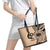 Custom Samoa Manuia le 62 Tausaga O le Tuto’atasi Leather Tote Bag Samoan Tatau Beige Art