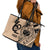 Custom Samoa Manuia le 62 Tausaga O le Tuto’atasi Leather Tote Bag Samoan Tatau Beige Art