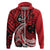 Custom Samoa Manuia le 62 Tausaga O le Tuto’atasi Zip Hoodie Samoan Tatau Red Art