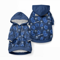 Manu Samoa Rugby Pet Hoodie Polynesian Style With Hibiscus LT9 Pullover Blue - Polynesian Pride