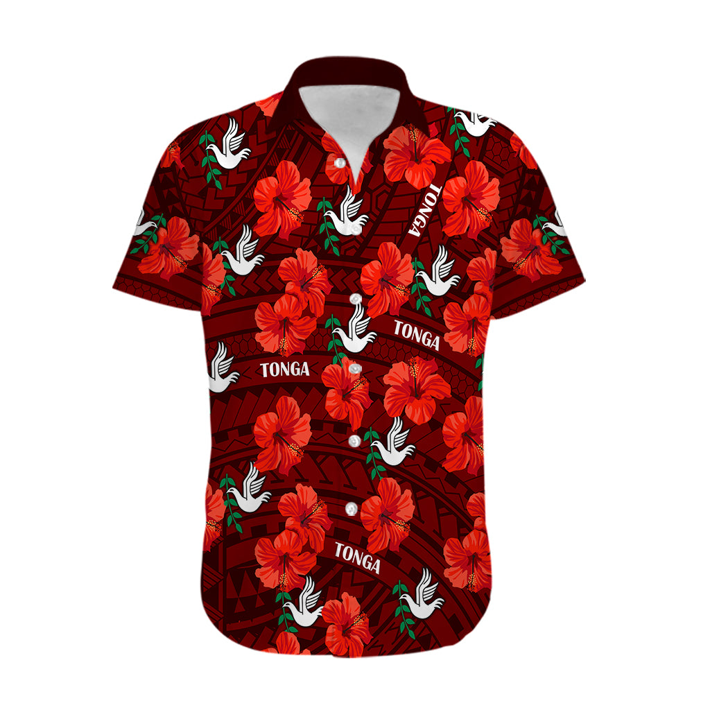 Tonga Rugby Hawaiian Shirt Polynesian Style With Hibiscus LT9 Red - Polynesian Pride