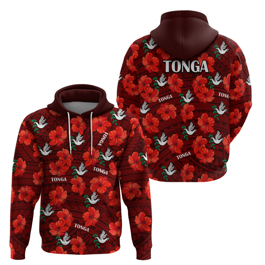 Tonga Rugby Hoodie Polynesian Style With Hibiscus LT9 - Polynesian Pride