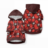 Tonga Rugby Pet Hoodie Polynesian Style With Hibiscus LT9 Pullover Red - Polynesian Pride