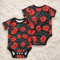 Polynesian Pride Hawaii Style With Hibiscus Baby Onesie Black LT9 - Polynesian Pride