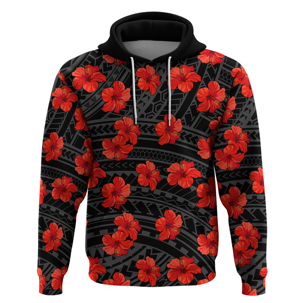 Polynesian Pride Hawaii Style With Hibiscus Hoodie Black LT9 Black - Polynesian Pride