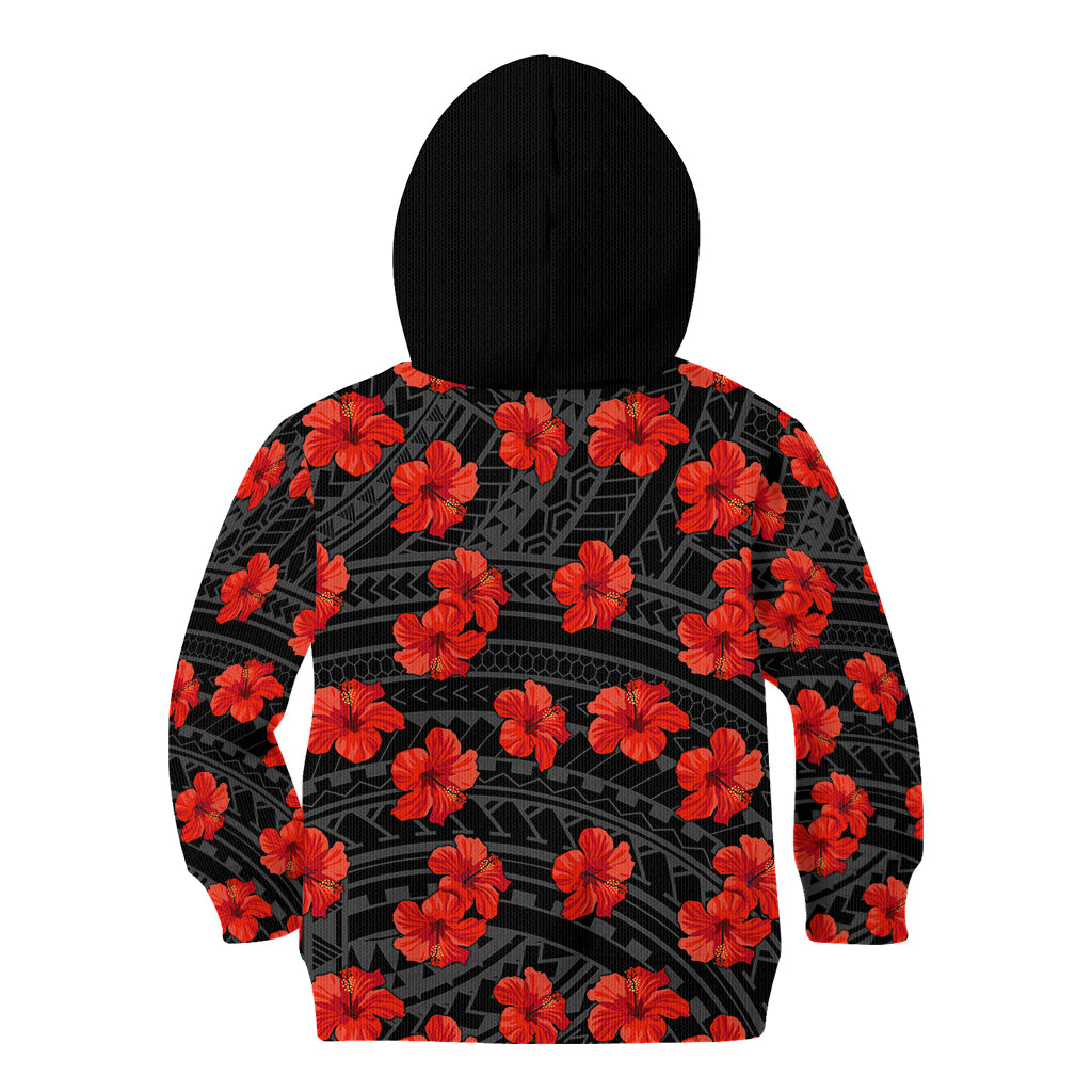 Polynesian Pride Hawaii Style With Hibiscus Kid Hoodie Black LT9 - Polynesian Pride