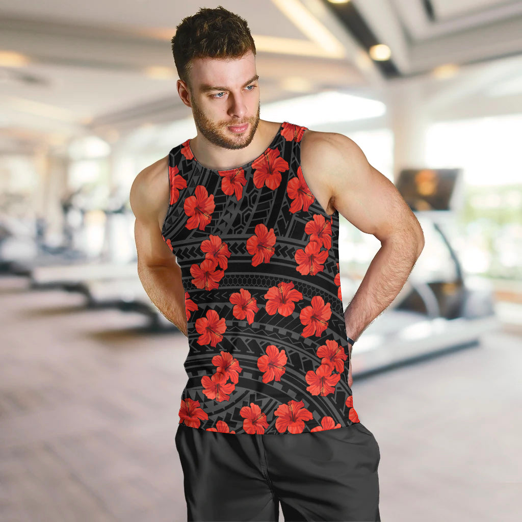 Polynesian Pride Hawaii Style With Hibiscus Men Tank Top Black LT9 - Polynesian Pride