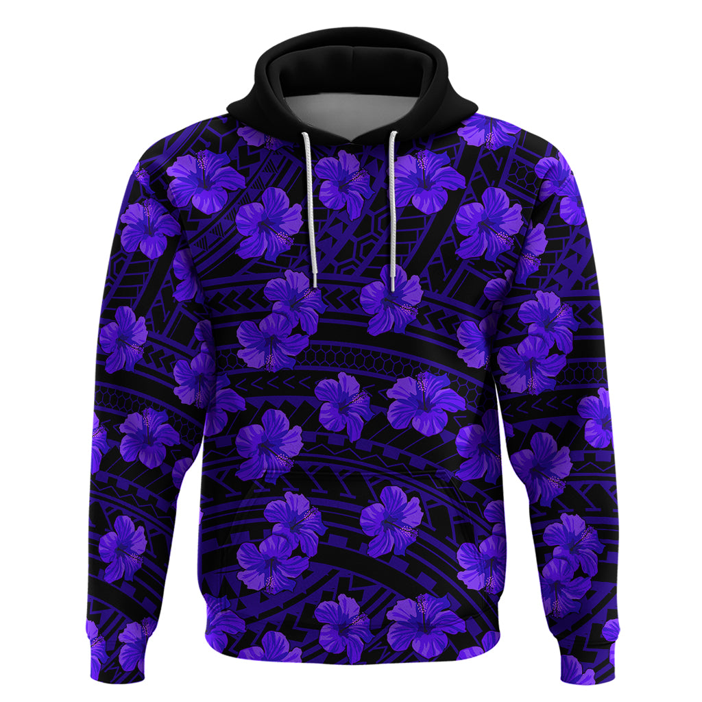 Polynesian Pride Hawaii Style With Hibiscus Hoodie Blue LT9 Blue - Polynesian Pride