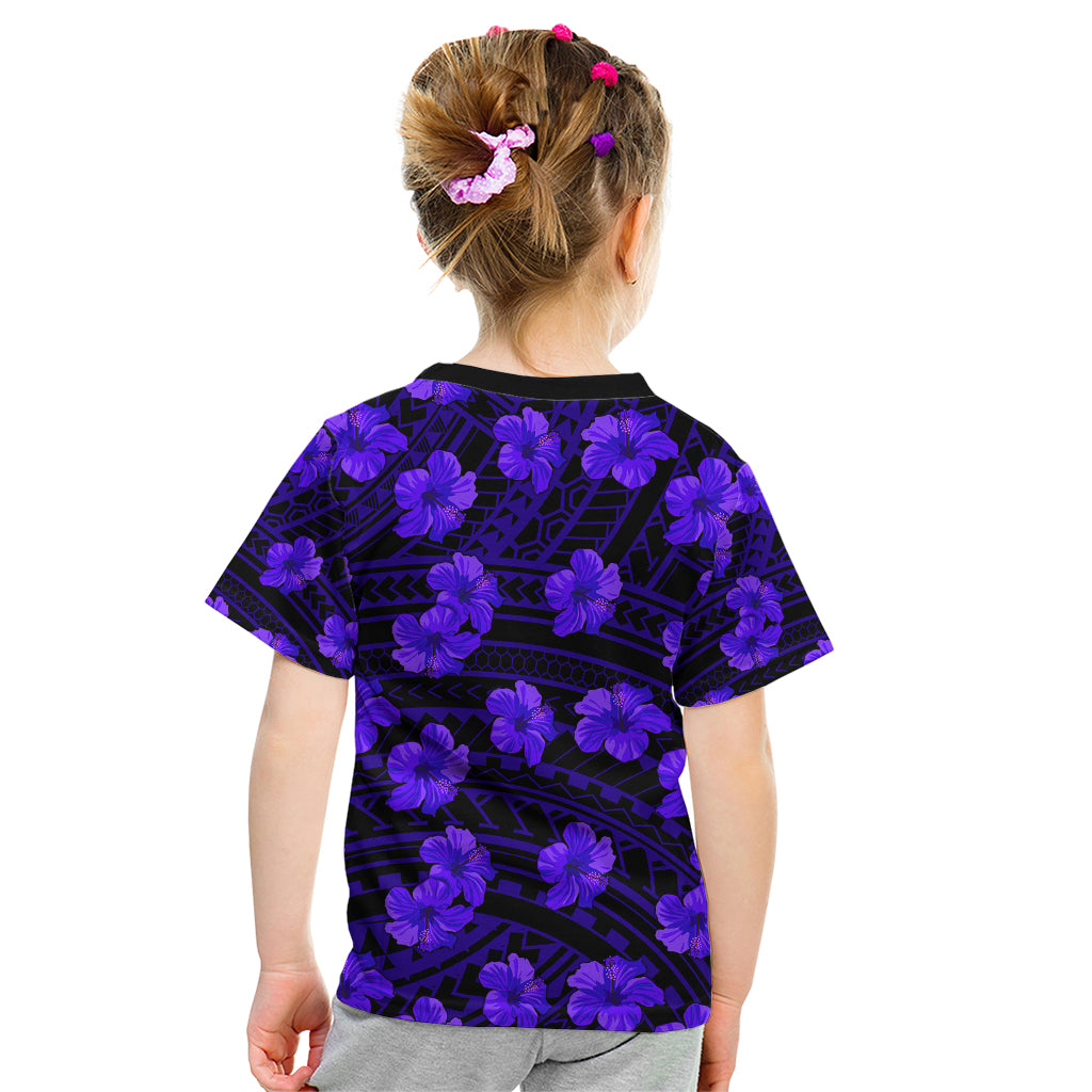 Polynesian Pride Hawaii Style With Hibiscus Kid T Shirt Blue LT9 - Polynesian Pride