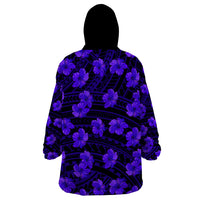 Polynesian Pride Hawaii Style With Hibiscus Wearable Blanket Hoodie Blue LT9 - Polynesian Pride