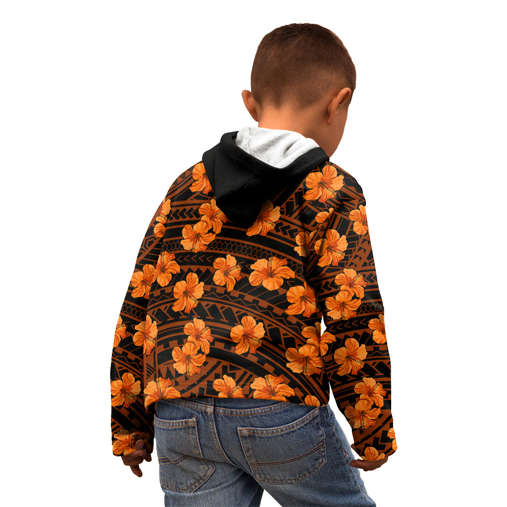 Polynesian Pride Hawaii Style With Hibiscus Kid Hoodie Gold LT9 - Polynesian Pride