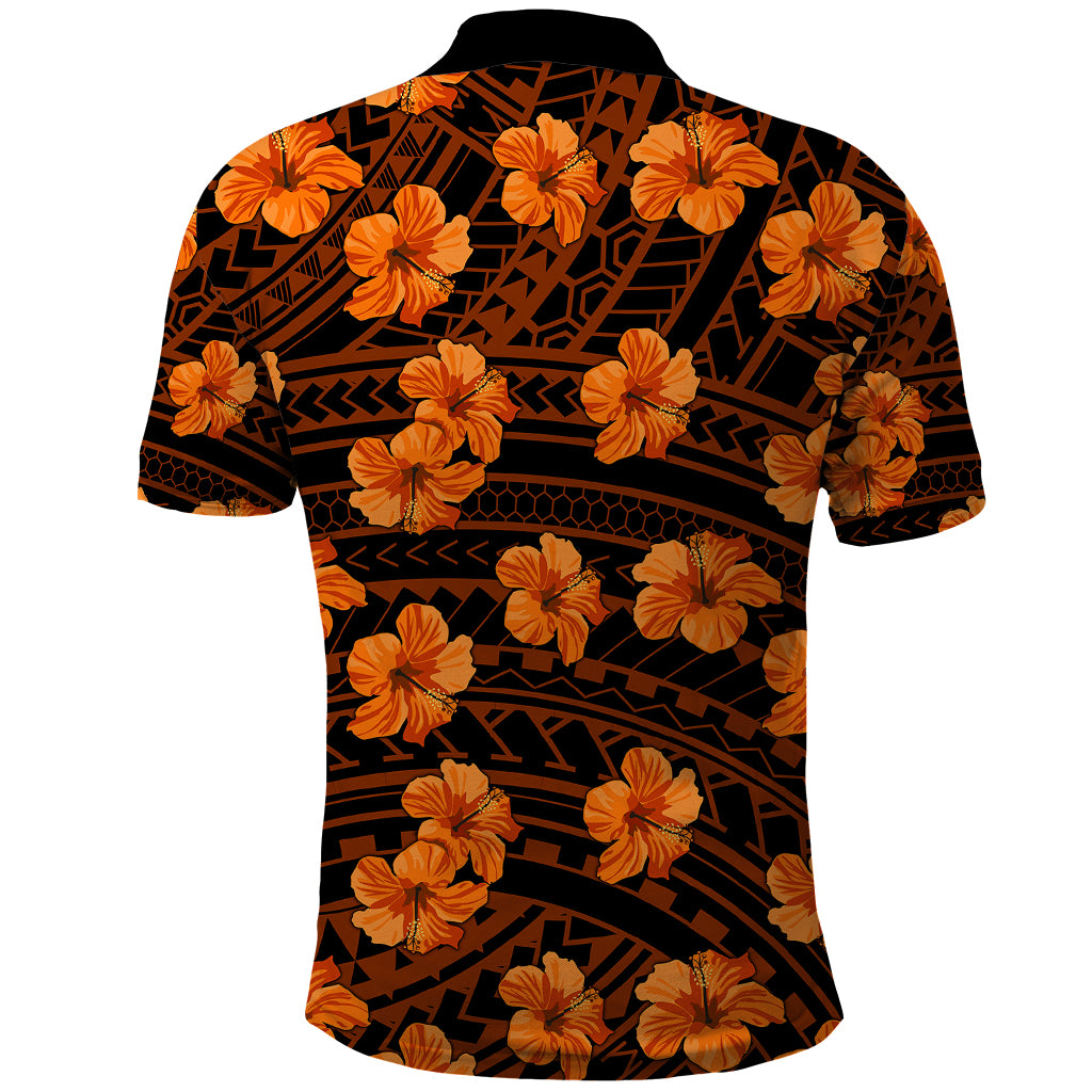Polynesian Pride Hawaii Style With Hibiscus Polo Shirt Gold LT9 - Polynesian Pride