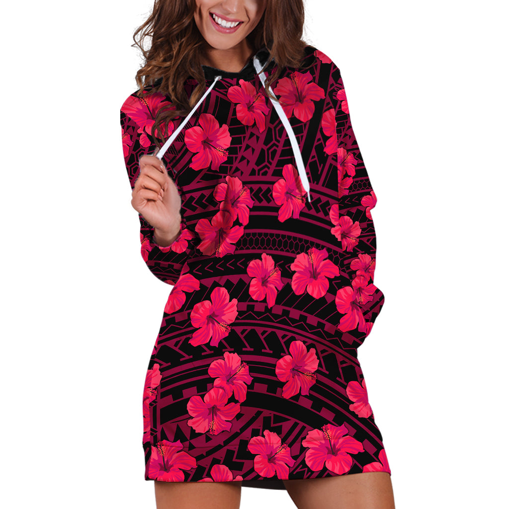 Polynesian Pride Hawaii Style With Hibiscus Hoodie Dress Pink LT9 Pink - Polynesian Pride