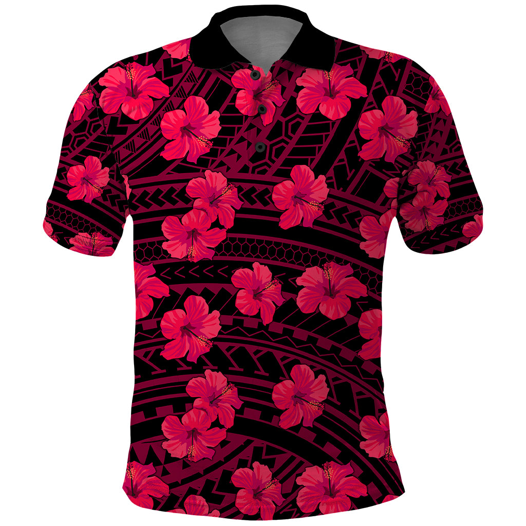 Polynesian Pride Hawaii Style With Hibiscus Polo Shirt Pink LT9 Pink - Polynesian Pride