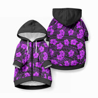 Polynesian Pride Hawaii Style With Hibiscus Pet Hoodie Purple LT9 Zip-up Purple - Polynesian Pride
