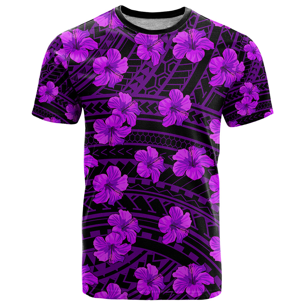 Polynesian Pride Hawaii Style With Hibiscus T Shirt Purple LT9 Purple - Polynesian Pride