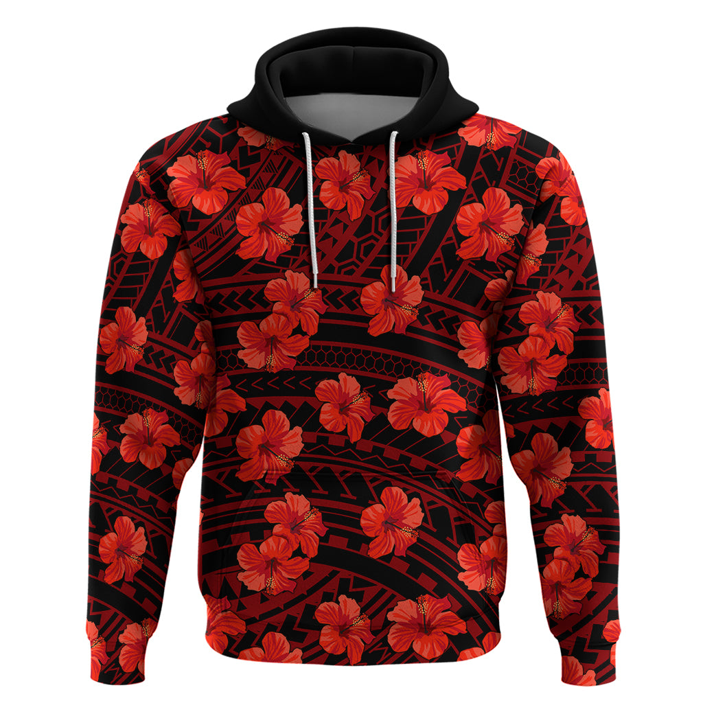 Polynesian Pride Hawaii Style With Hibiscus Hoodie Red LT9 Red - Polynesian Pride