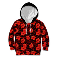 Polynesian Pride Hawaii Style With Hibiscus Kid Hoodie Red LT9 Hoodie Red - Polynesian Pride