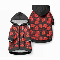 Polynesian Pride Hawaii Style With Hibiscus Pet Hoodie Red LT9 Zip-up Red - Polynesian Pride