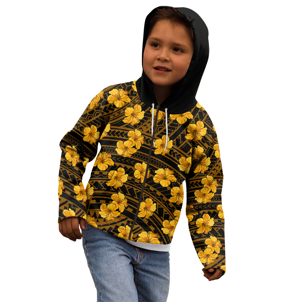 Polynesian Pride Hawaii Style With Hibiscus Kid Hoodie Yellow LT9 - Polynesian Pride