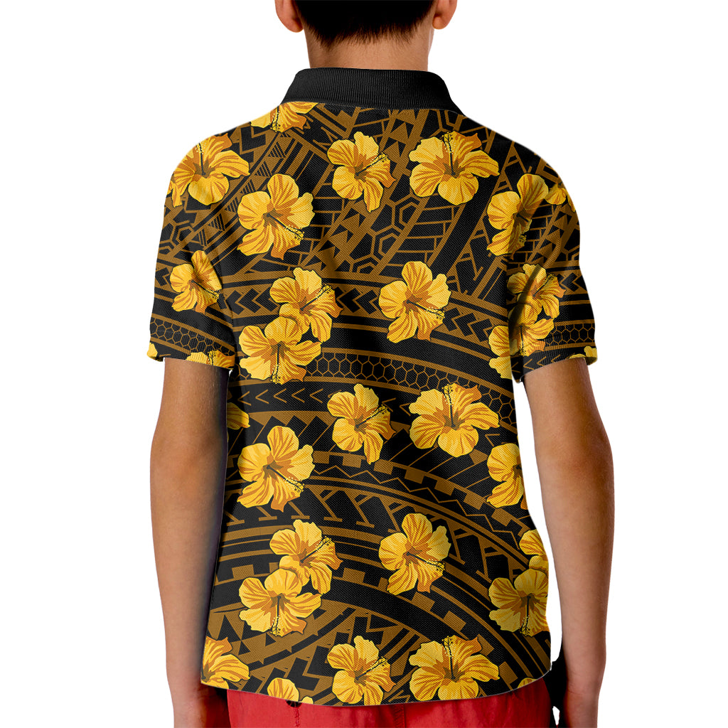 Polynesian Pride Hawaii Style With Hibiscus Kid Polo Shirt Yellow LT9 - Polynesian Pride
