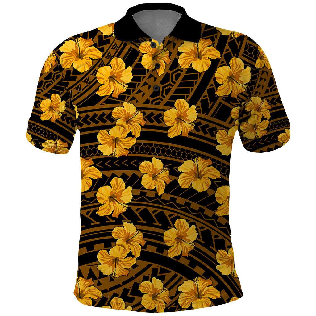 Polynesian Pride Hawaii Style With Hibiscus Polo Shirt Yellow LT9 Yellow - Polynesian Pride